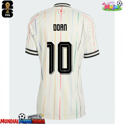 Camiseta Japón Ritsu Doan #10 Segunda Equipación Replica Mundial 2026 para mujer mangas cortas